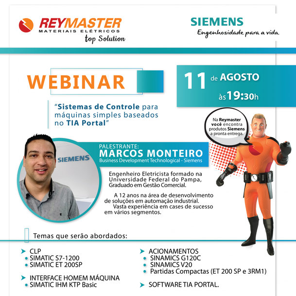 Reymaster promove webinar sobre soluções em automação e acionamentos elétricos para máquinas